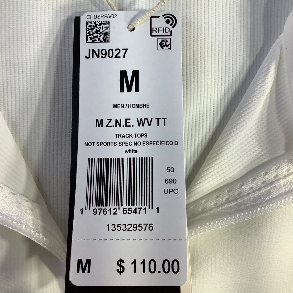 Adidas Z.N.E. Woven Track Top Mens White‎ Black Full Zip Jacket Size M NWT - Picture 5 of 16